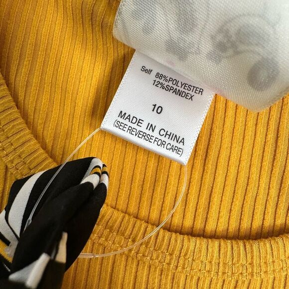 NWT Jenna & Jessie 2Pc Yellow Butterfly Top and Black Striped Shorts Set Size 10 - Picture 4 of 11